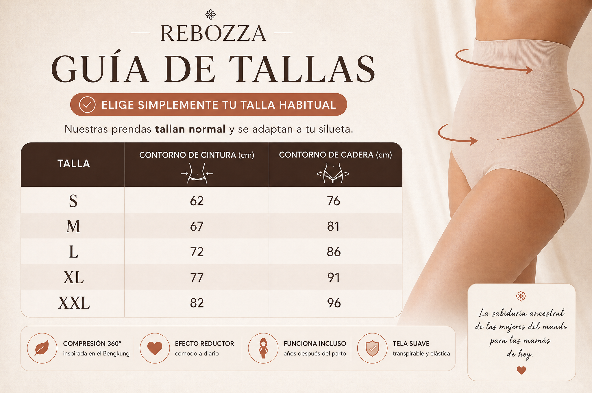 Guía de tallas Rebozza